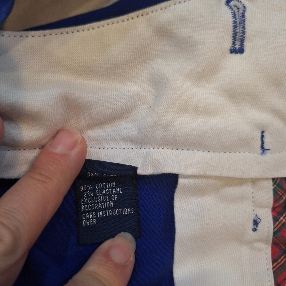Polo Golf Ralph Lauren Shorts Mens 36 Blue Cotton Twill Stretch Crest Chino Golf - Picture 9 of 10